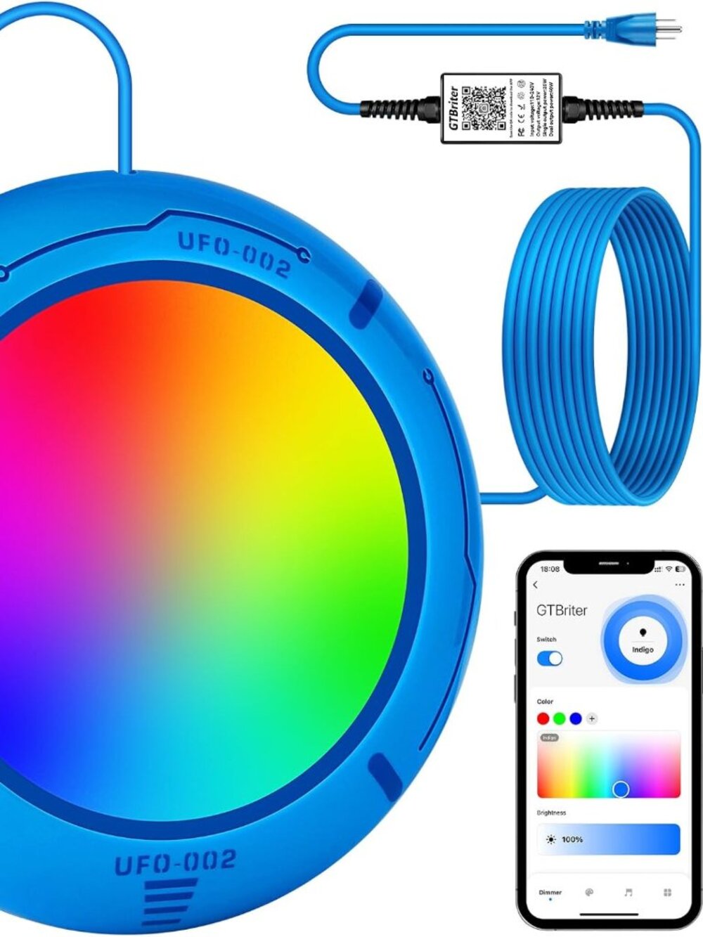 Above Ground Pool Lights w/ App Control 20W RGB (New, 28 Ft Cord)